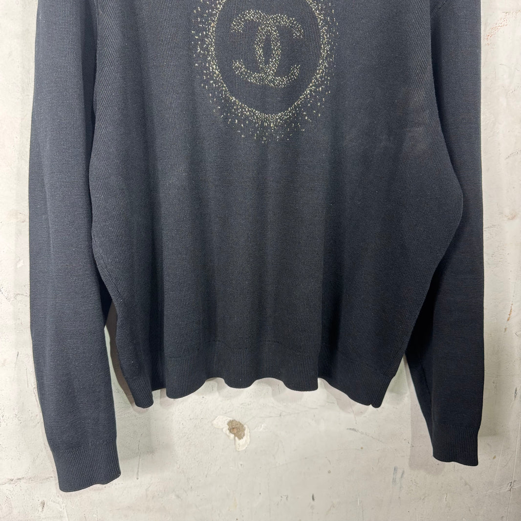 Chanel Uniform Glitter Logo Sweater