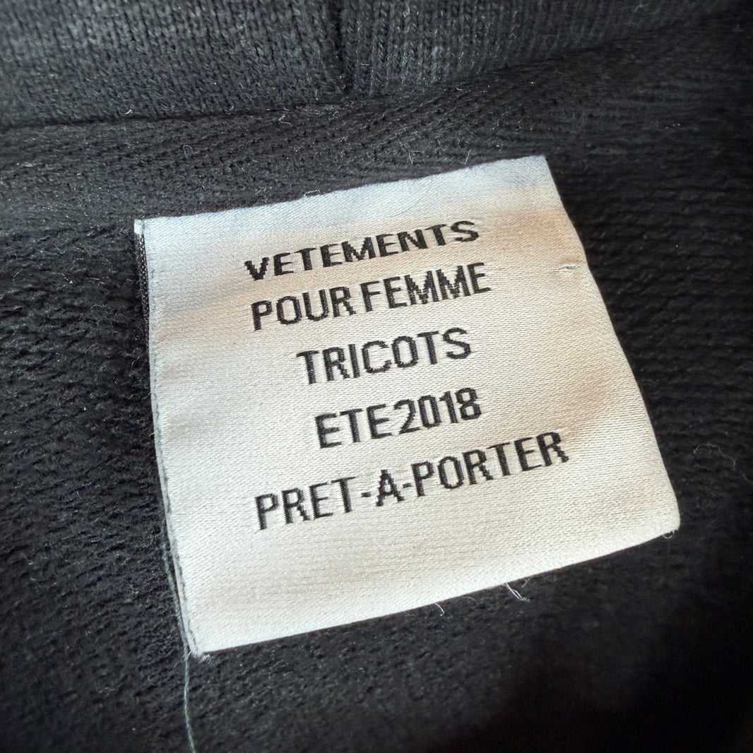Vetements Wash Logo Tape Hoodie