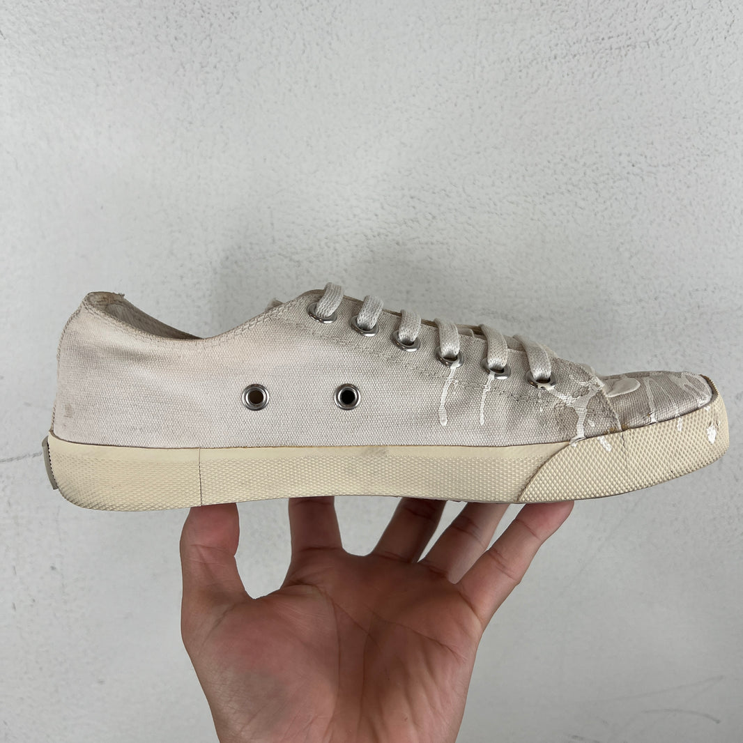 Margiela White Painted Tabi Sneakers