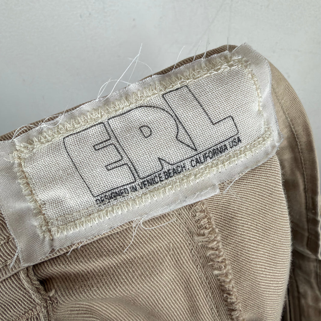 ERL Cropped Long Khaki Shorts