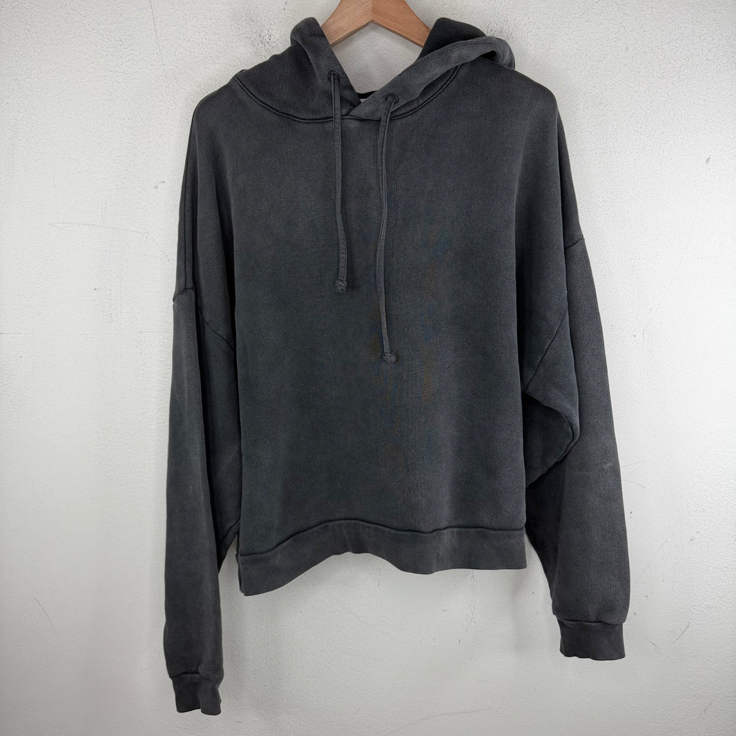 Acne Studios Plain Cropped Charcoal Gray Hoodie