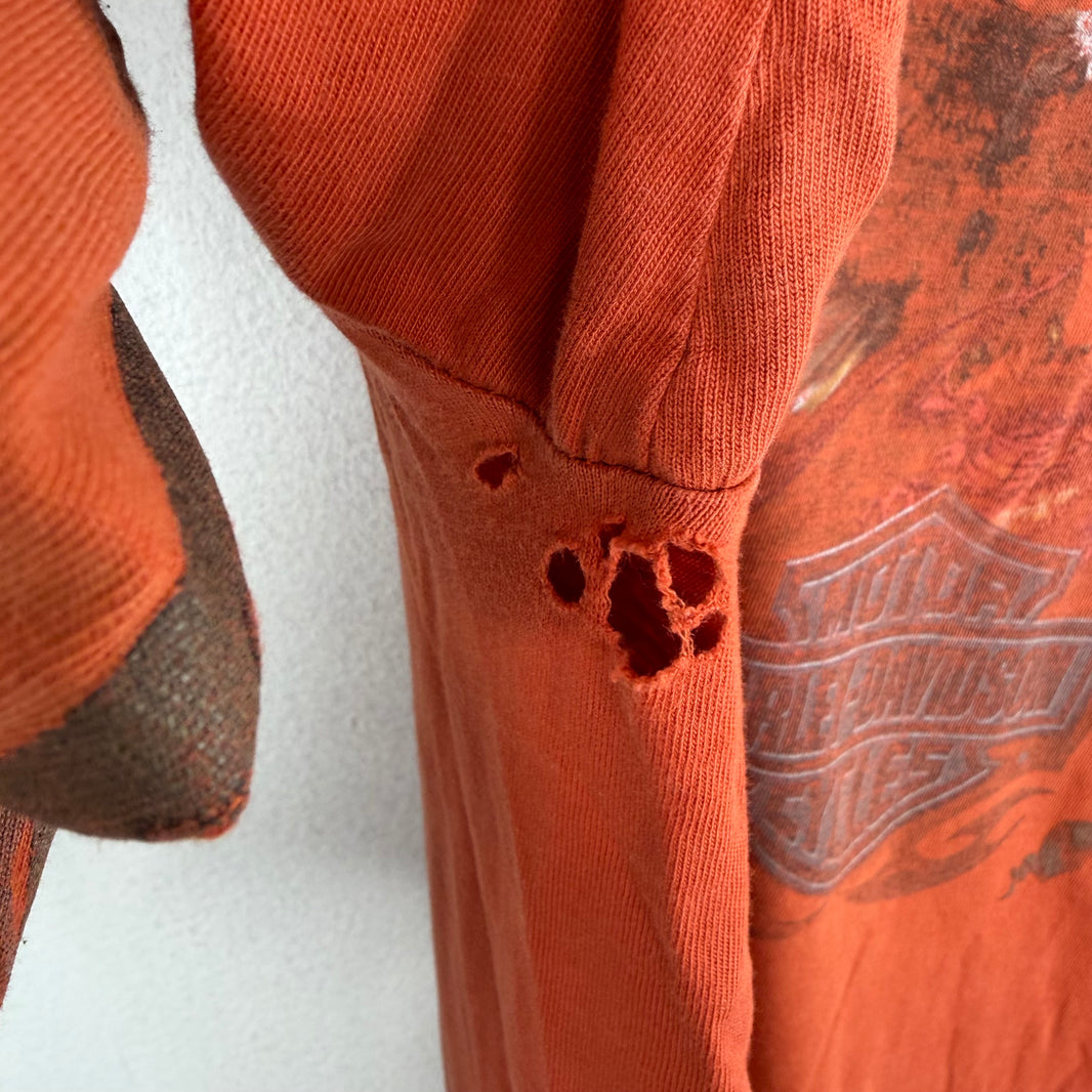 Vintage Smoked Harley Orange L/S T-Shirt