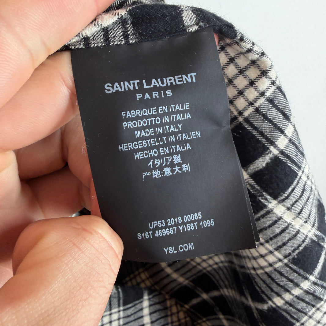 Saint Laurent Black/White Button Up Flannel