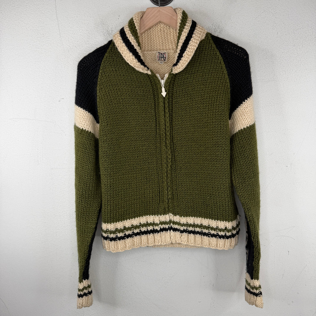 JPG Green Zip Knit Sweater