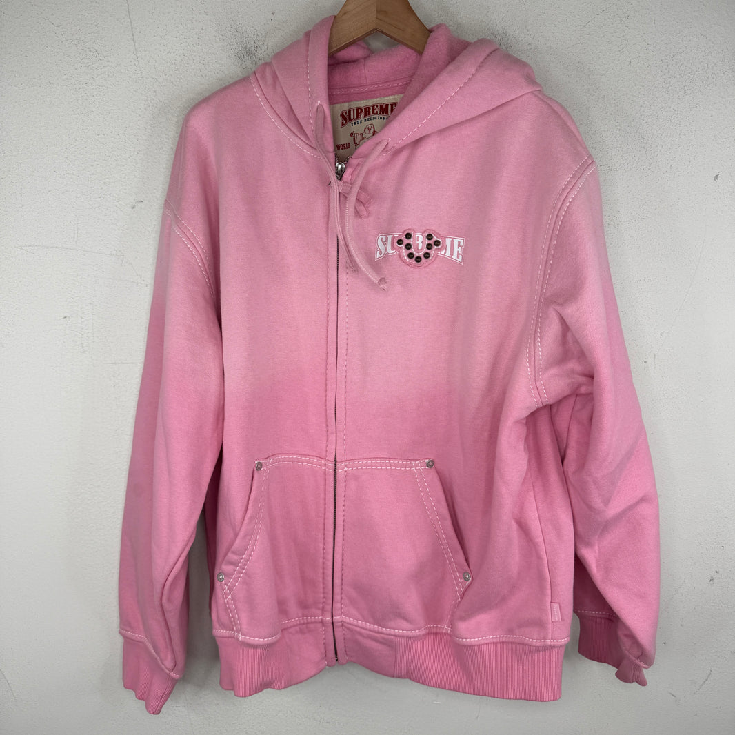 Supreme True Religion Pink Zip Hoodie
