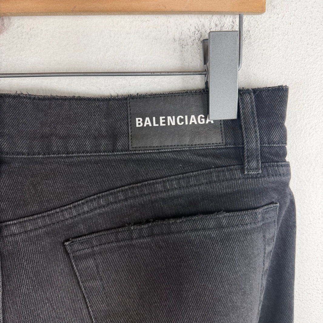 Balenciaga Washed Black Slim Straight Jeans