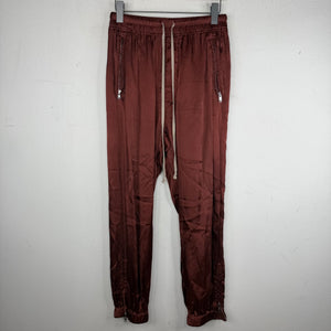 Rick Owens Red Cupro Track Pants
