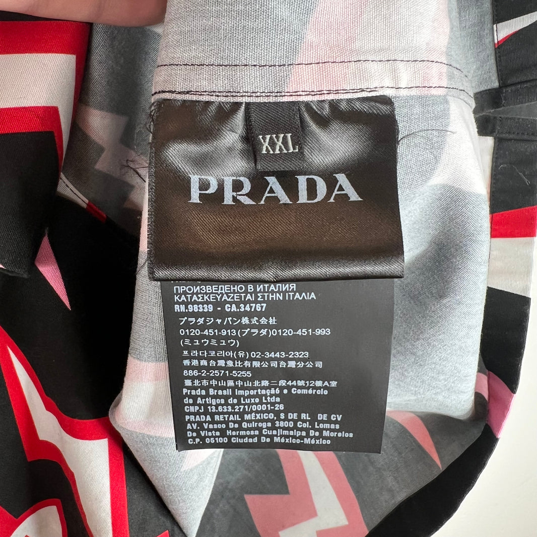 Prada Lightning Hearts Button Up Shirt