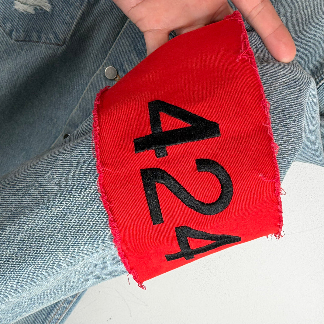 424 Red Arm Band Denim Jacket