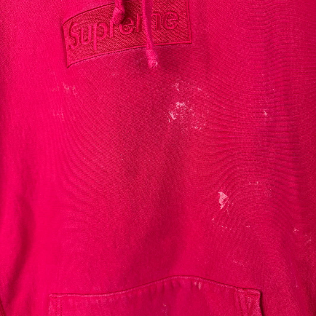 Supreme Bleached Red Tonal Box Logo Hoodie