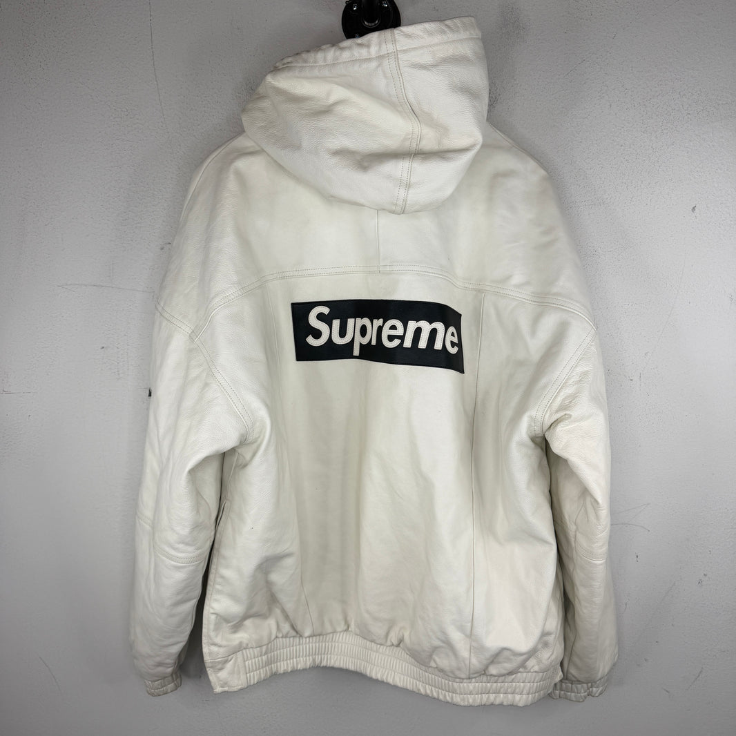 Supreme Nike White Leather Hooded Anorak