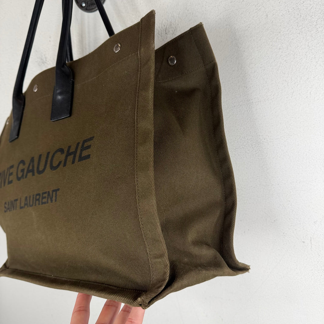 Saint Laurent Green Rive Gauche Canvas Bag