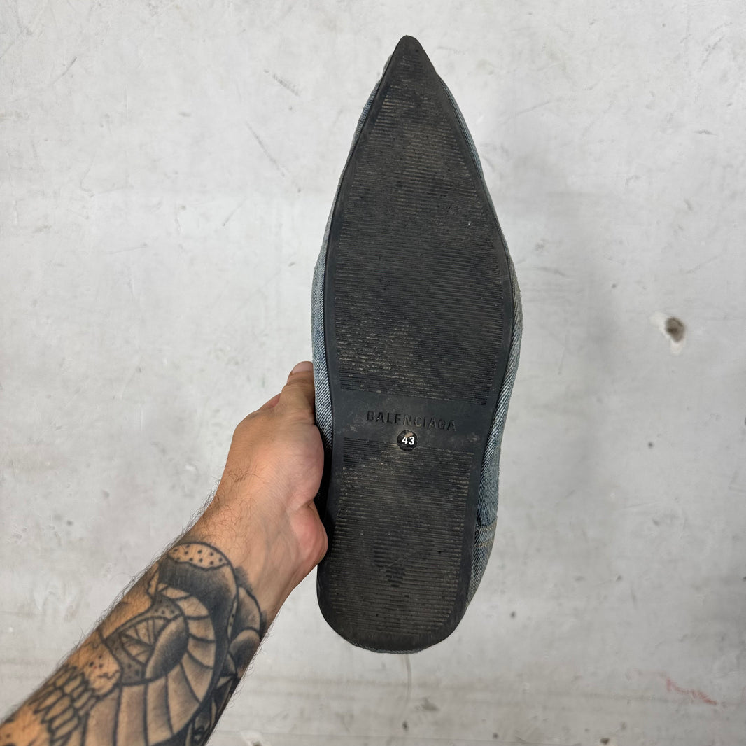 Balenciaga Denim Moroccan Mules