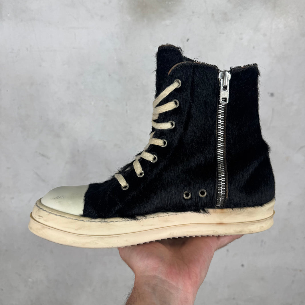 Rick Owens 15' Black Ponyhair Ramones