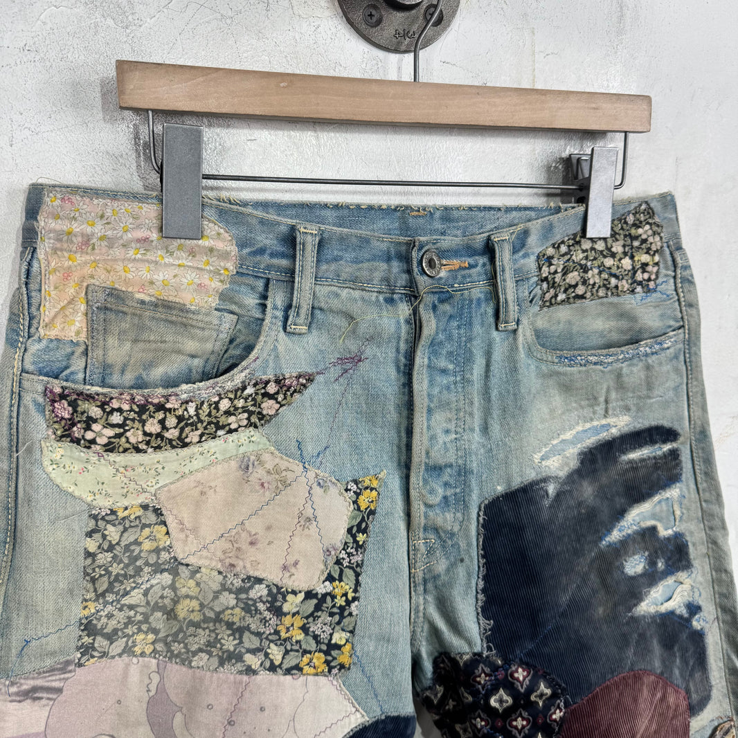 Kapital Patchwork Cutoff Jorts