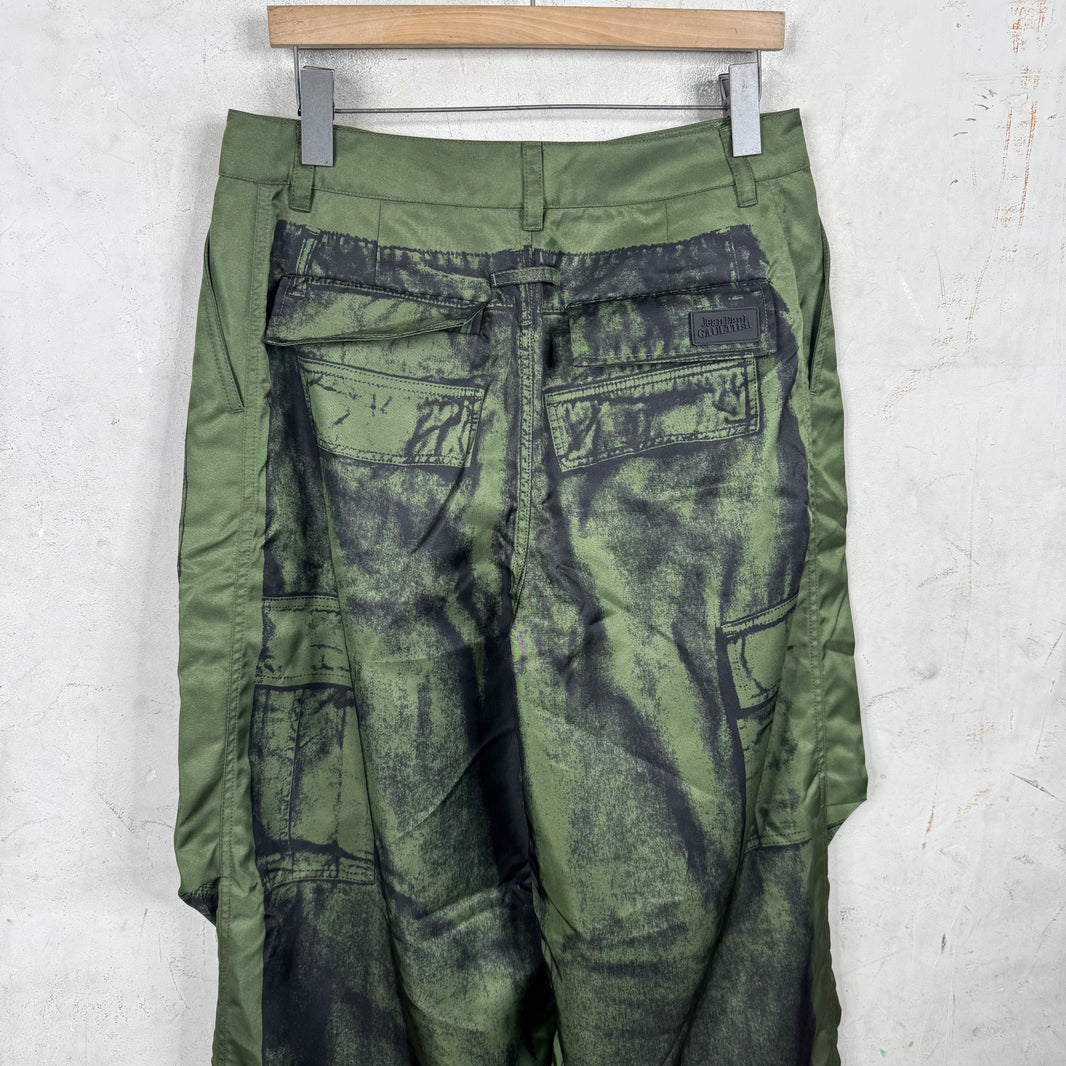 Jean Paul Gaultier Trompe-l'œil Green Nylon Cargo Pants