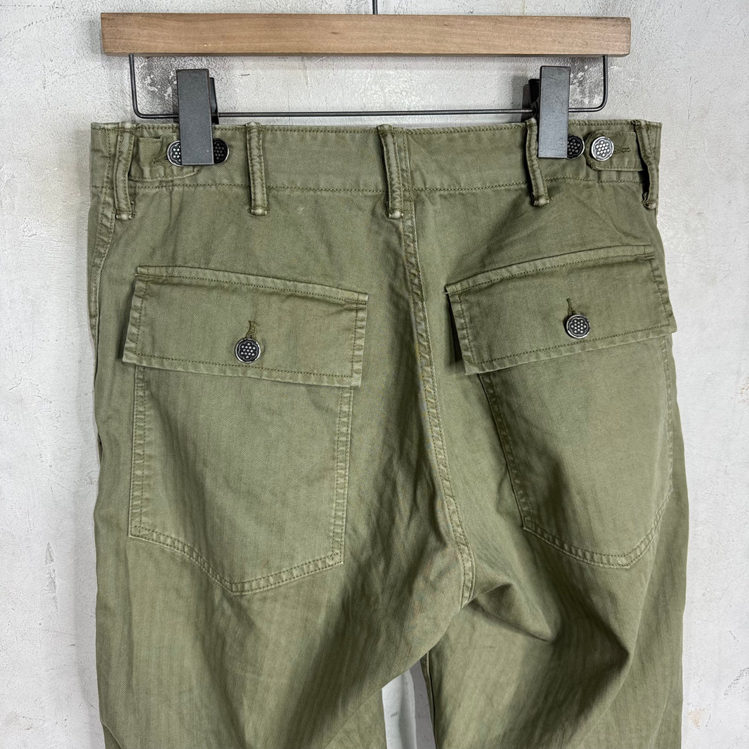 RRL Olive Herringbone Pants