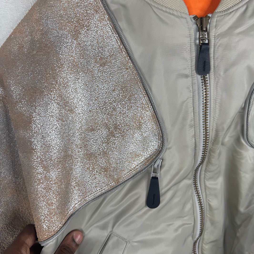 Kapital Gray Metallic Pillow Bomber Jacket