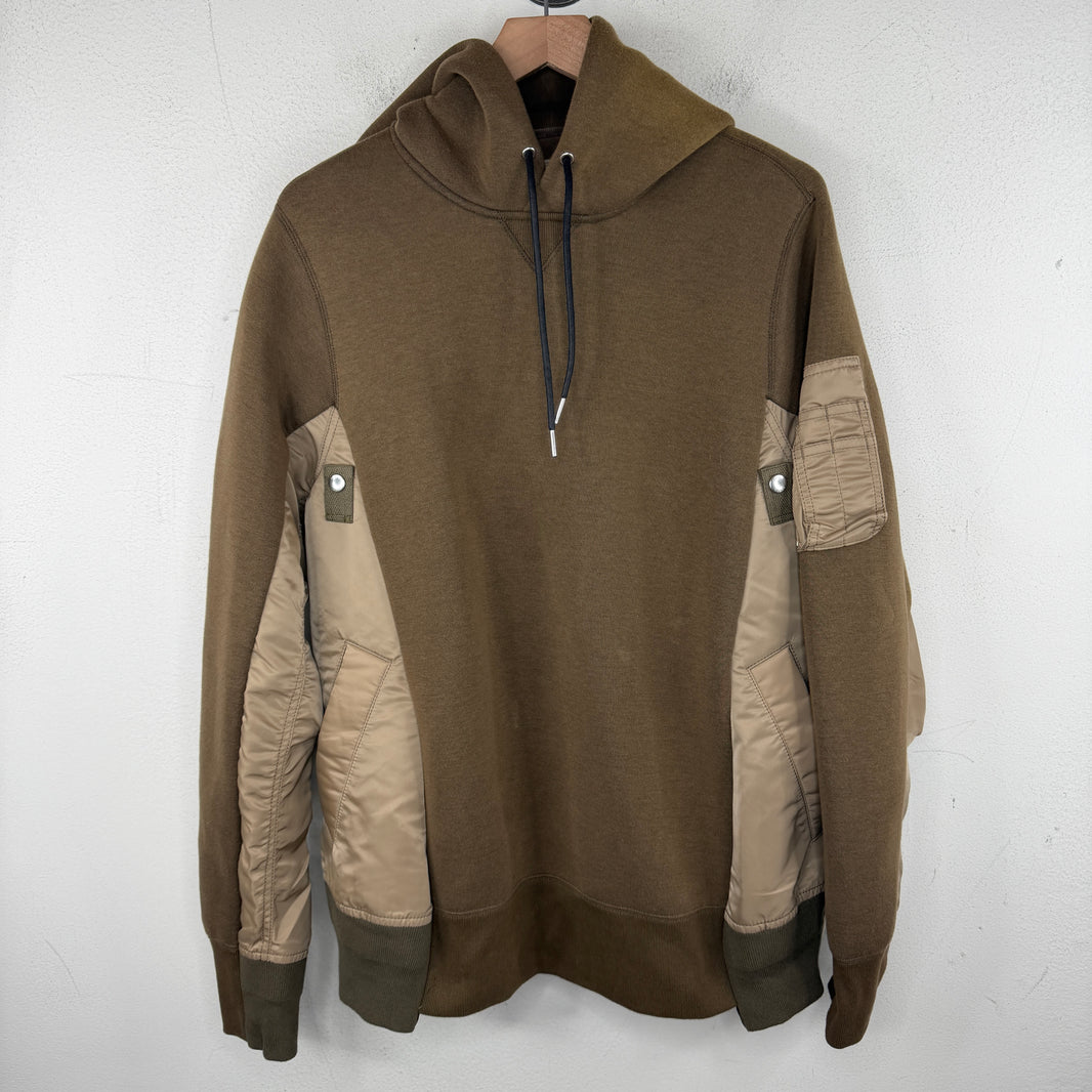 Sacai Brown Hybrid Cargo Hoodie