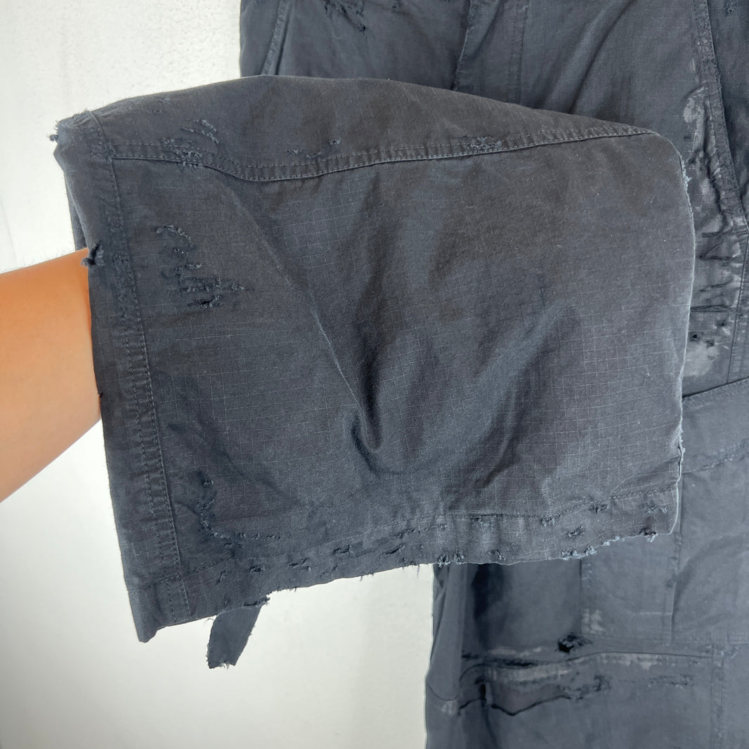 Balenciaga Distressed Ripstop Double Layer Cargo Pants