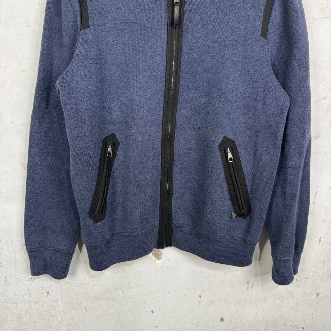 Louis Vuitton Black Trimmed Zip Up Cardigan