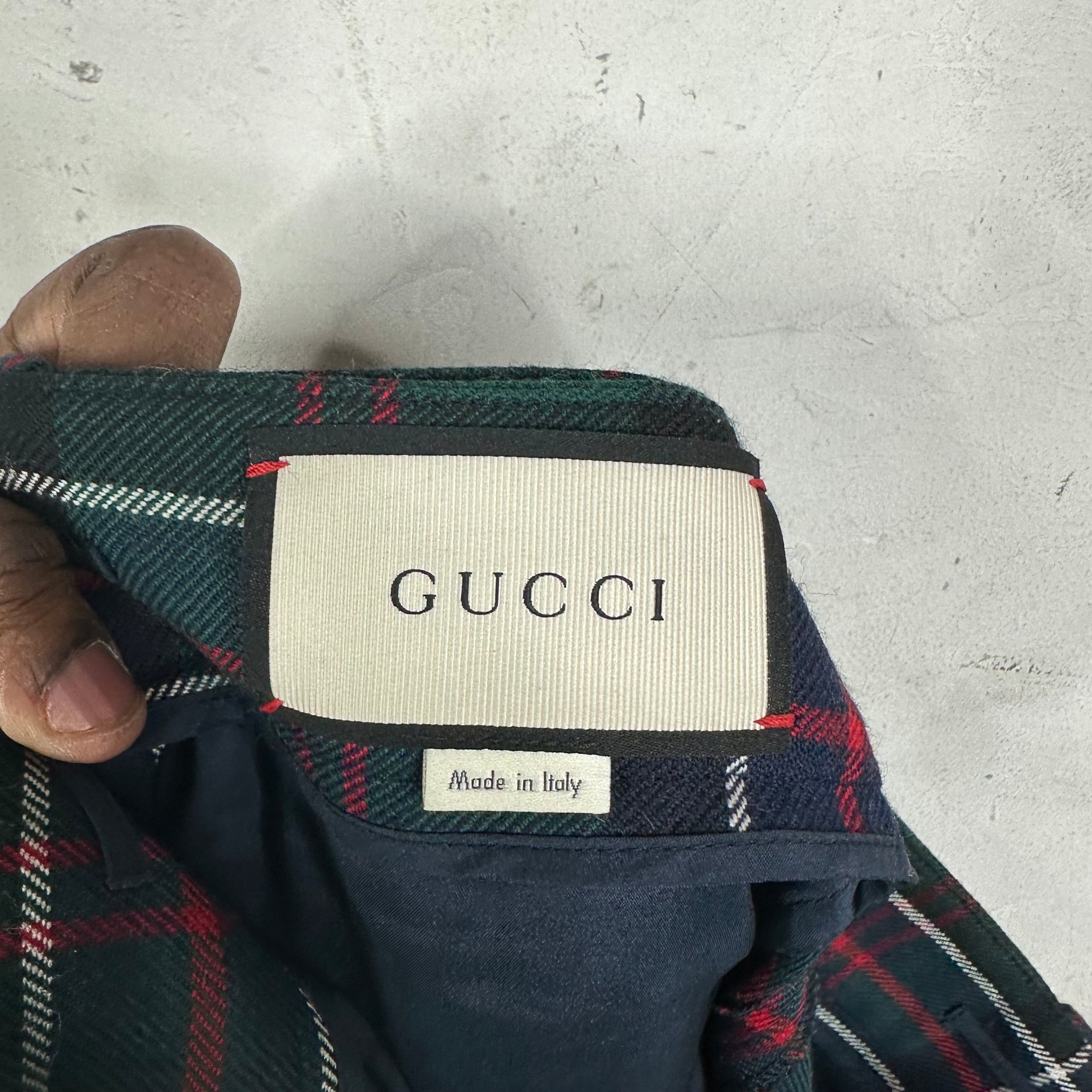 Gucci Plaid Bondage Pants