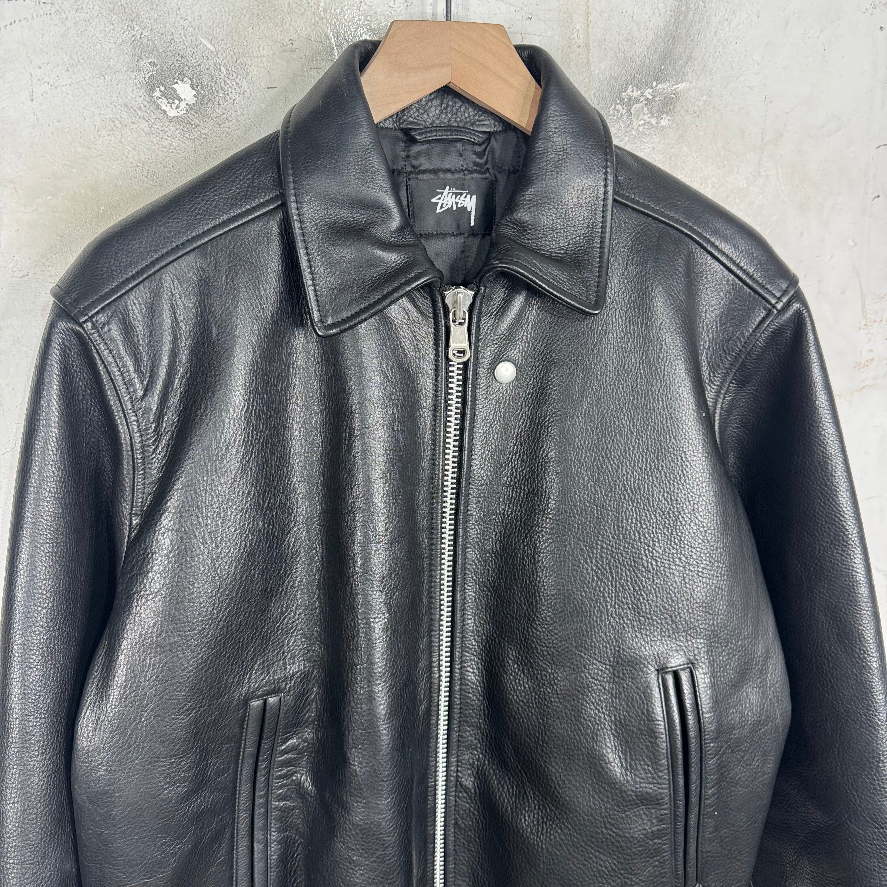 Stussy Leather Flight Bomber Jacket – www.Lukes.store