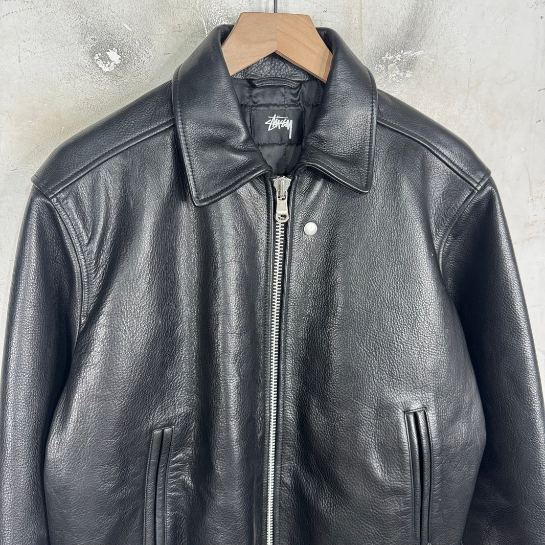 Stussy Leather Flight Bomber Jacket