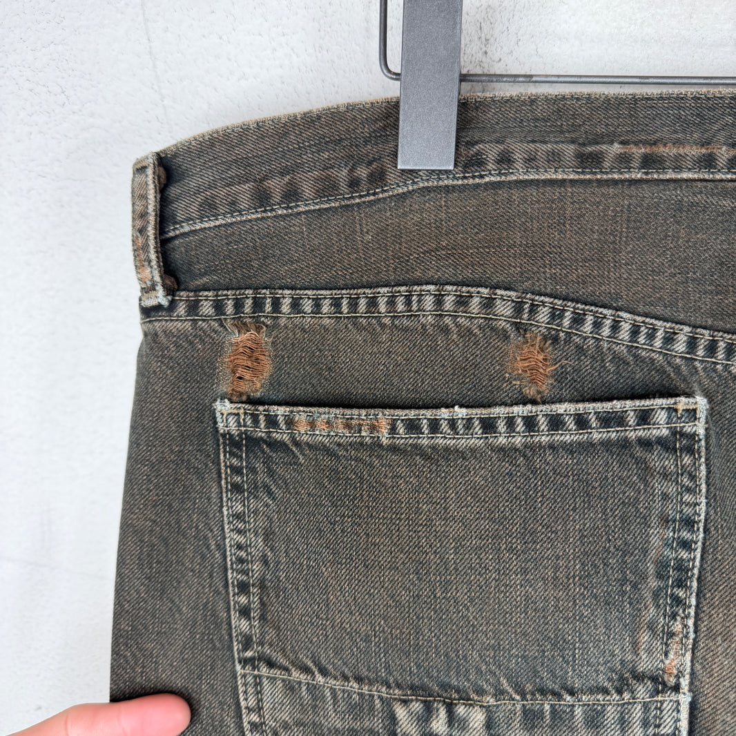 Rick Owens Brown Slab Denim Jeans