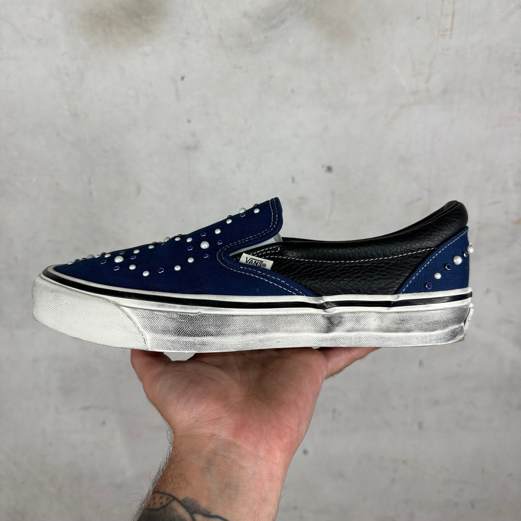 Vans OTW Navy Pearlized Classic Slip Ons