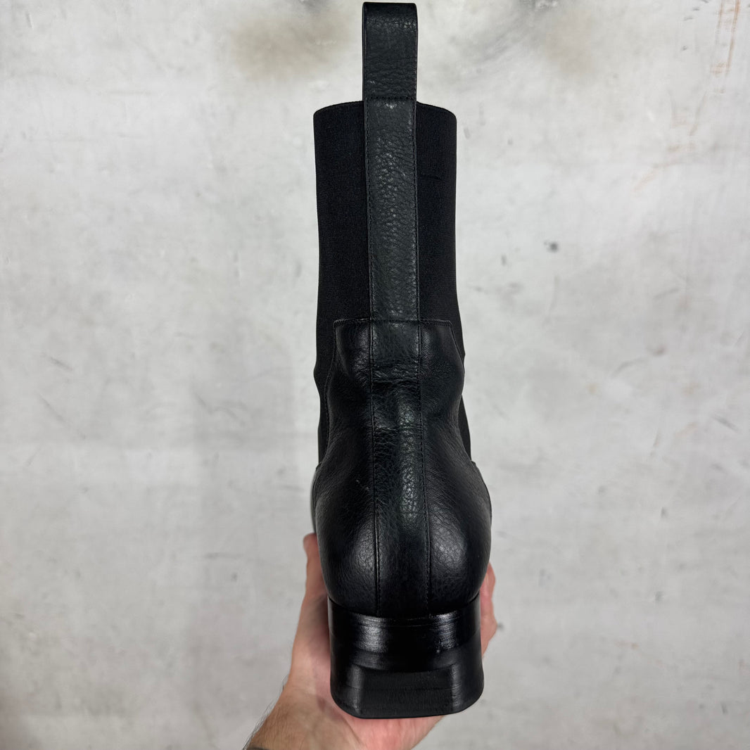 Rick Owens Black Leather Ballast Boots