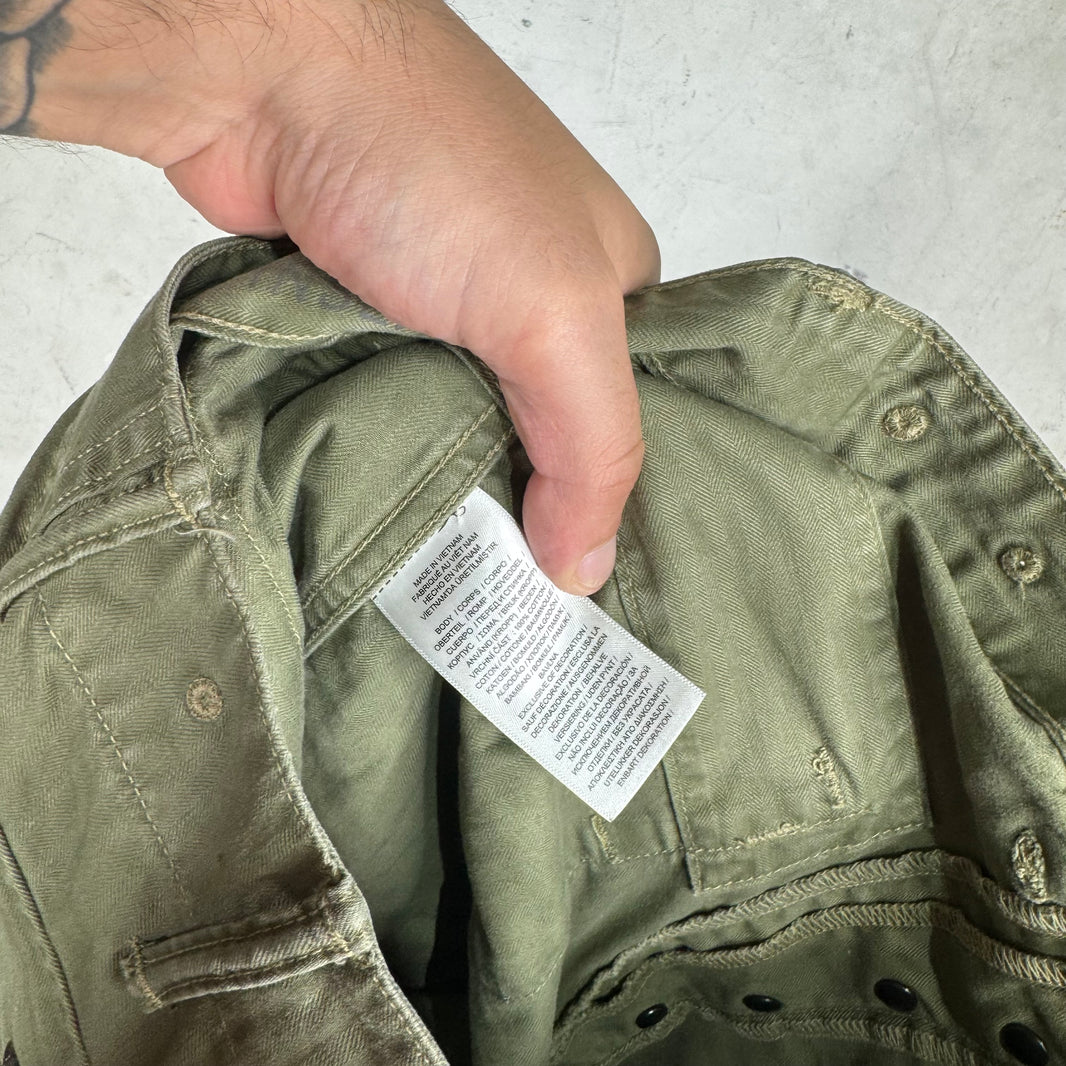 RRL Olive Herringbone Cargos