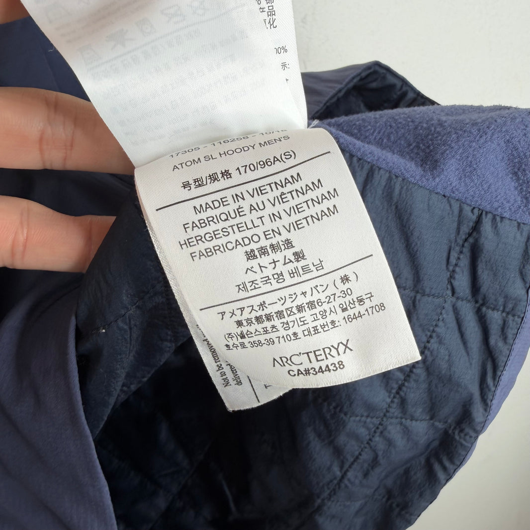 Arc'teryx Blue Atom SL Zip Up Hooded Jacket