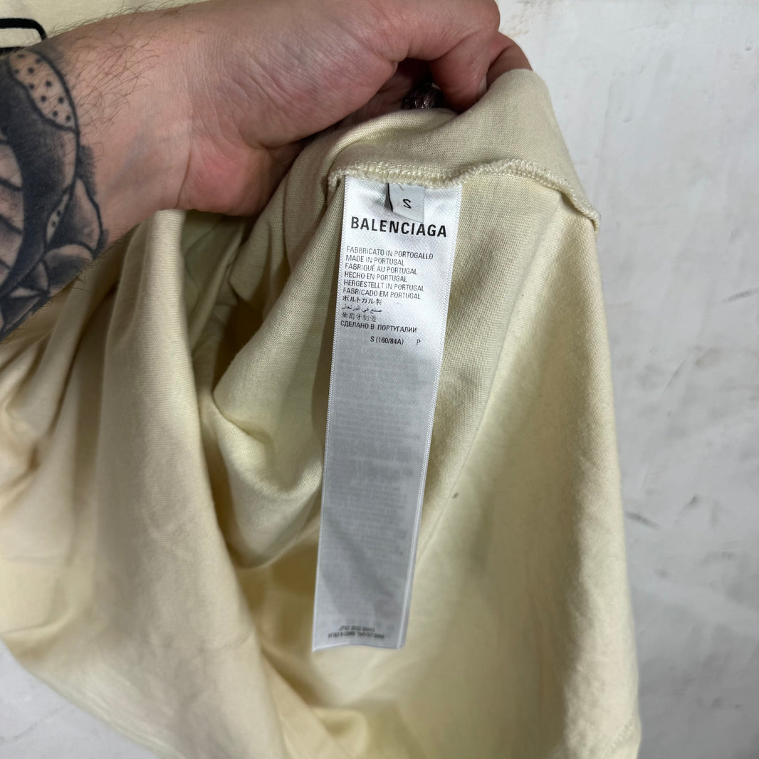 Balenciaga Paris Icon Beige T-Shirt