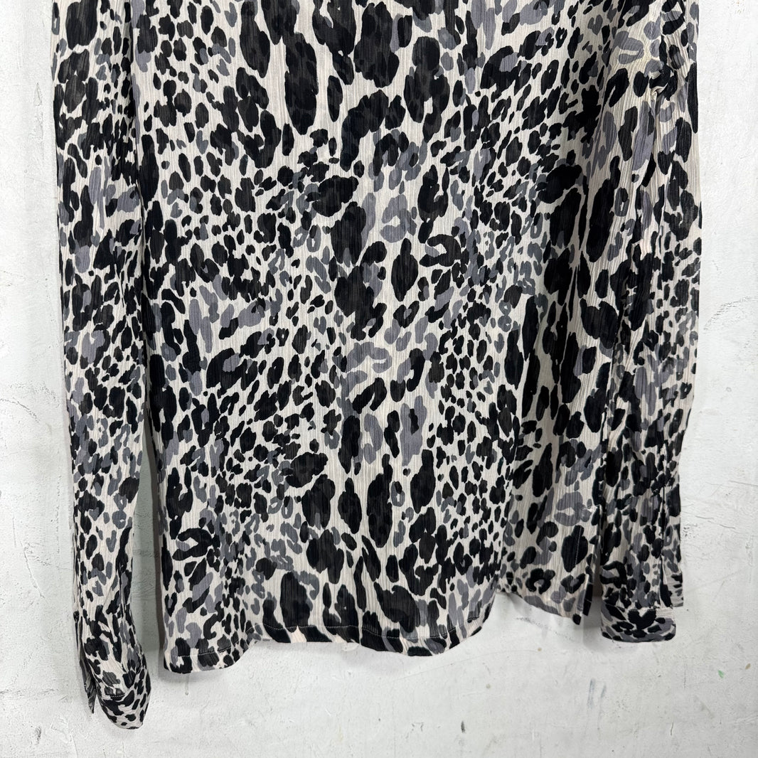 Saint Laurent Cow Silk Pleated Shirt