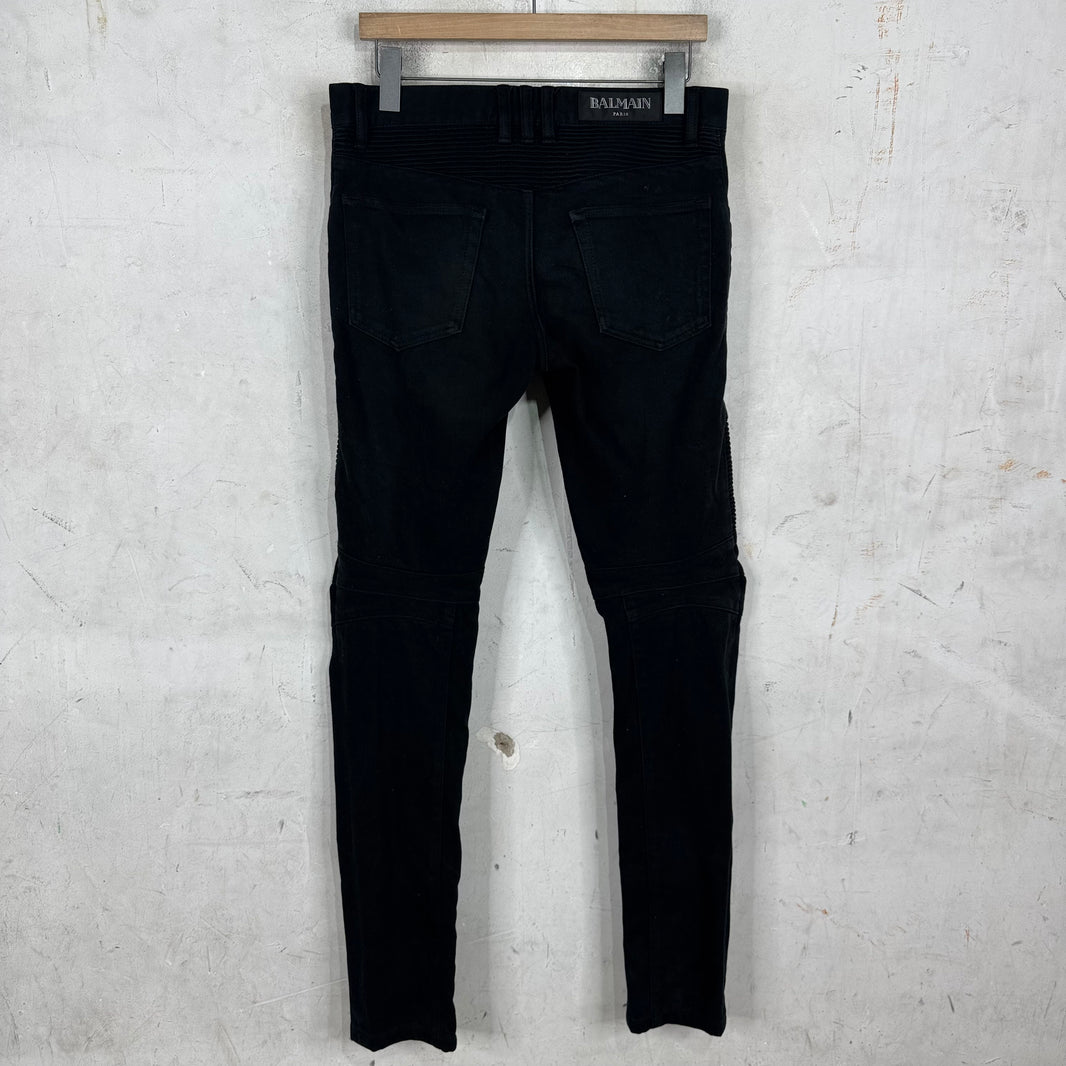 Balmain Black Biker Jeans