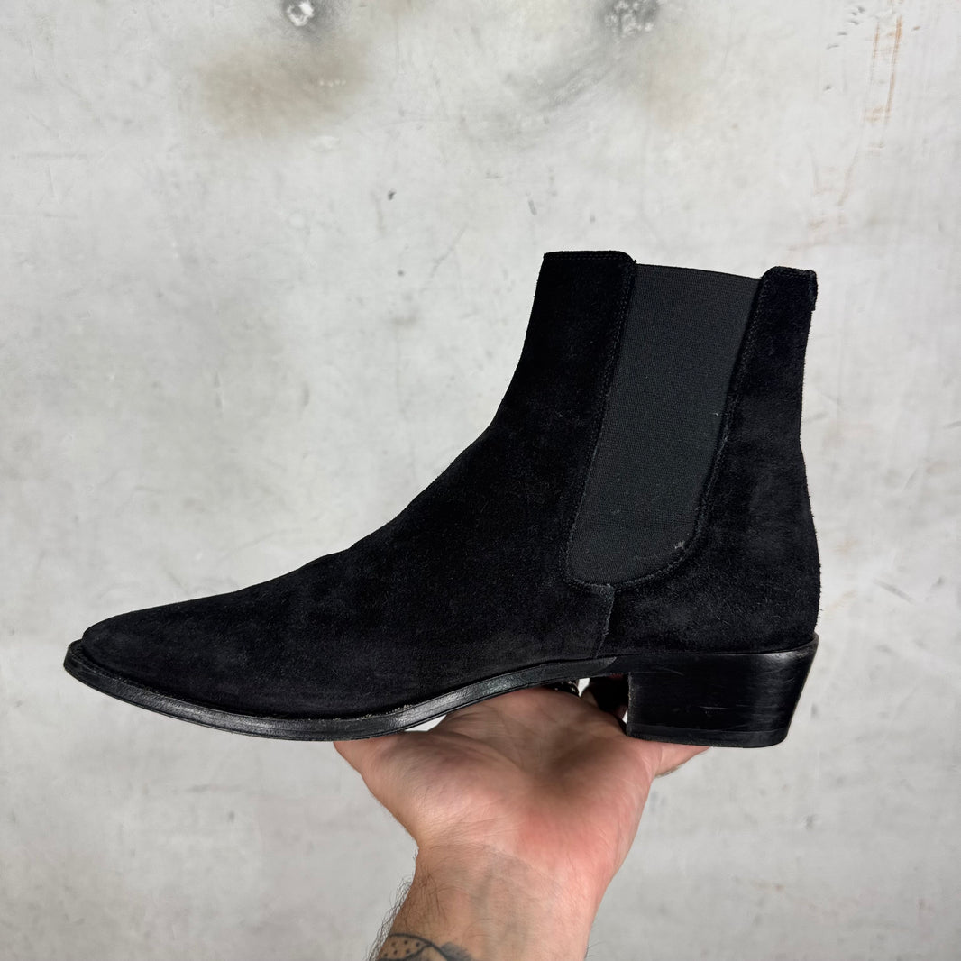 Celine Black Suede Chelsea Boots