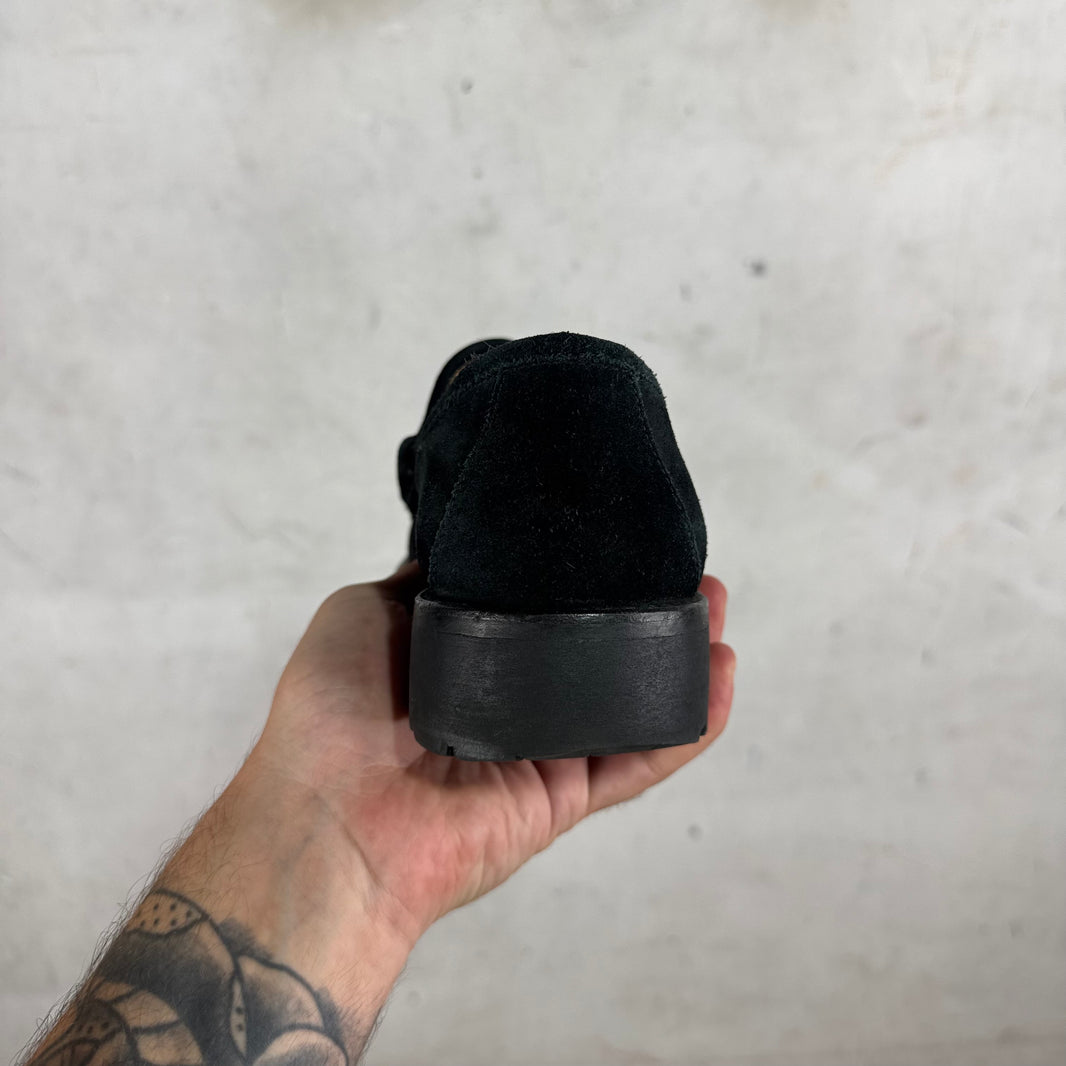 Gucci Black Suede Lug Sole Loafer
