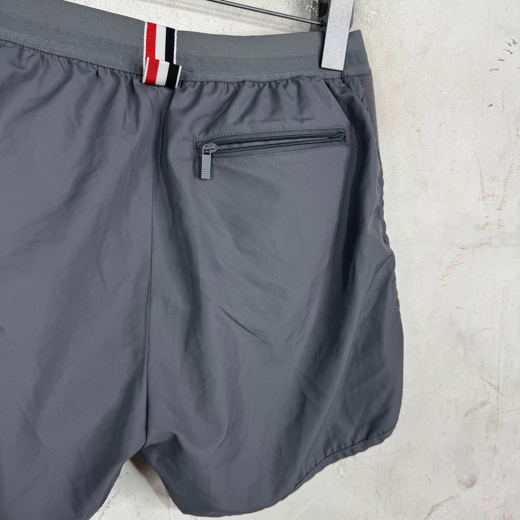 Thom Browne Grey Striped Running Shorts