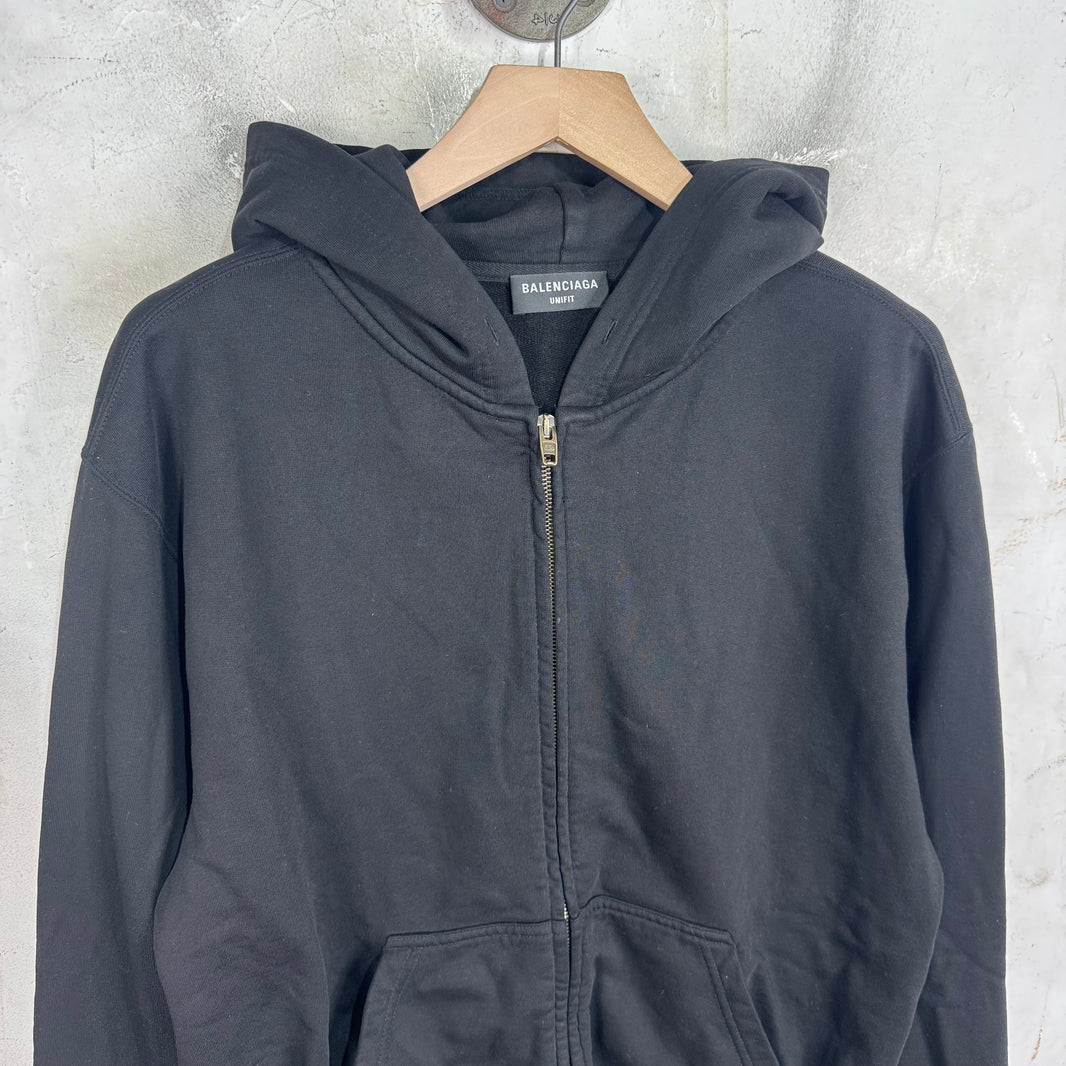 Balenciaga Tab Logo Zip Hoodie