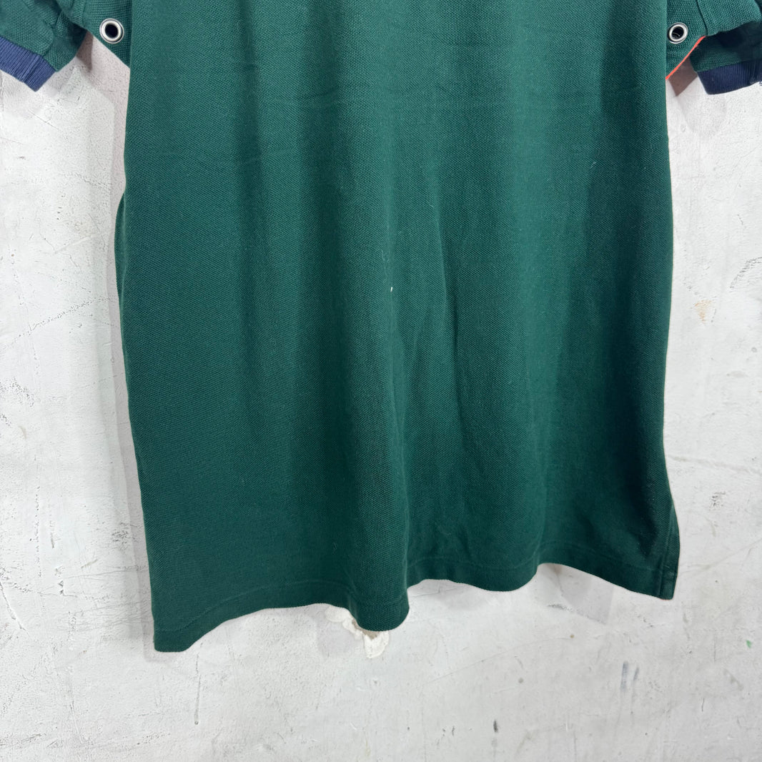 Ralph Lauren Green/Orange Stripe Crested Polo
