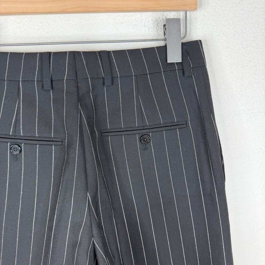 Celine Black Pinstripe Trouser Pants