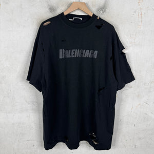 Balenciaga Distressed Logo Tonal T-Shirt