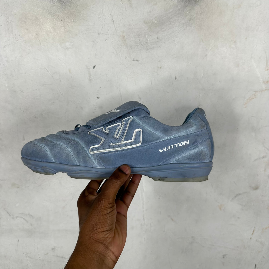 Louis Vuitton Blue Suede Soccer Shoes