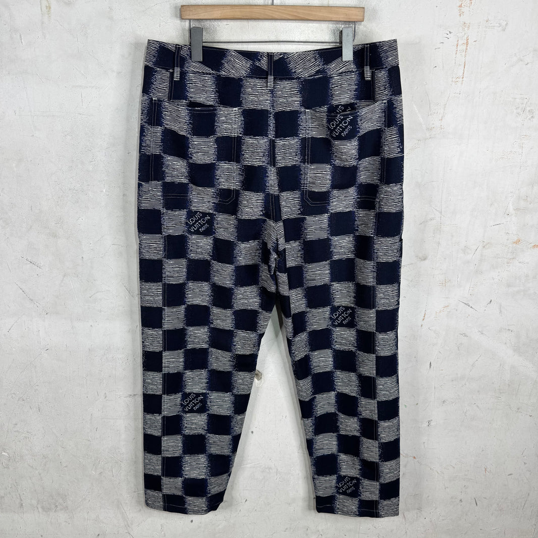 Louis Vuitton Damier Navy Scribbled Workwear Pants