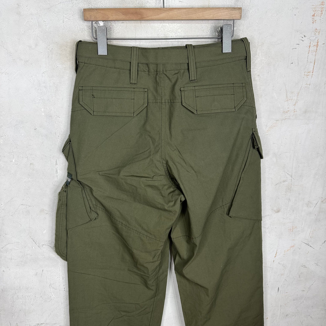 Sacai Wide Belted Olive Cargo Pants