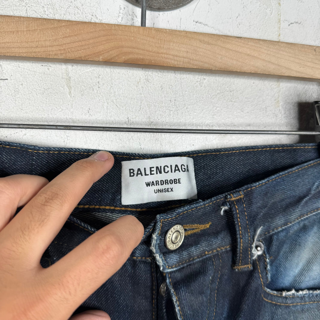 Balenciaga Dark Wash Distressed Jeans
