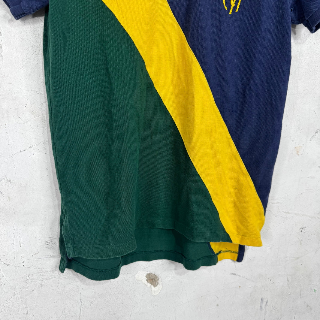 Ralph Lauren Navy/Yellow/Green Stripe Pony Polo