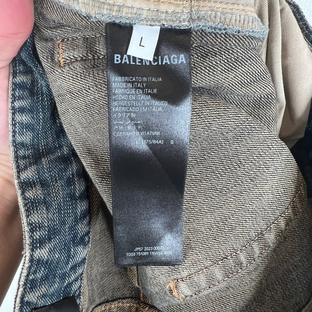 Balenciaga Blue Washed Flared Bootcut Jeans