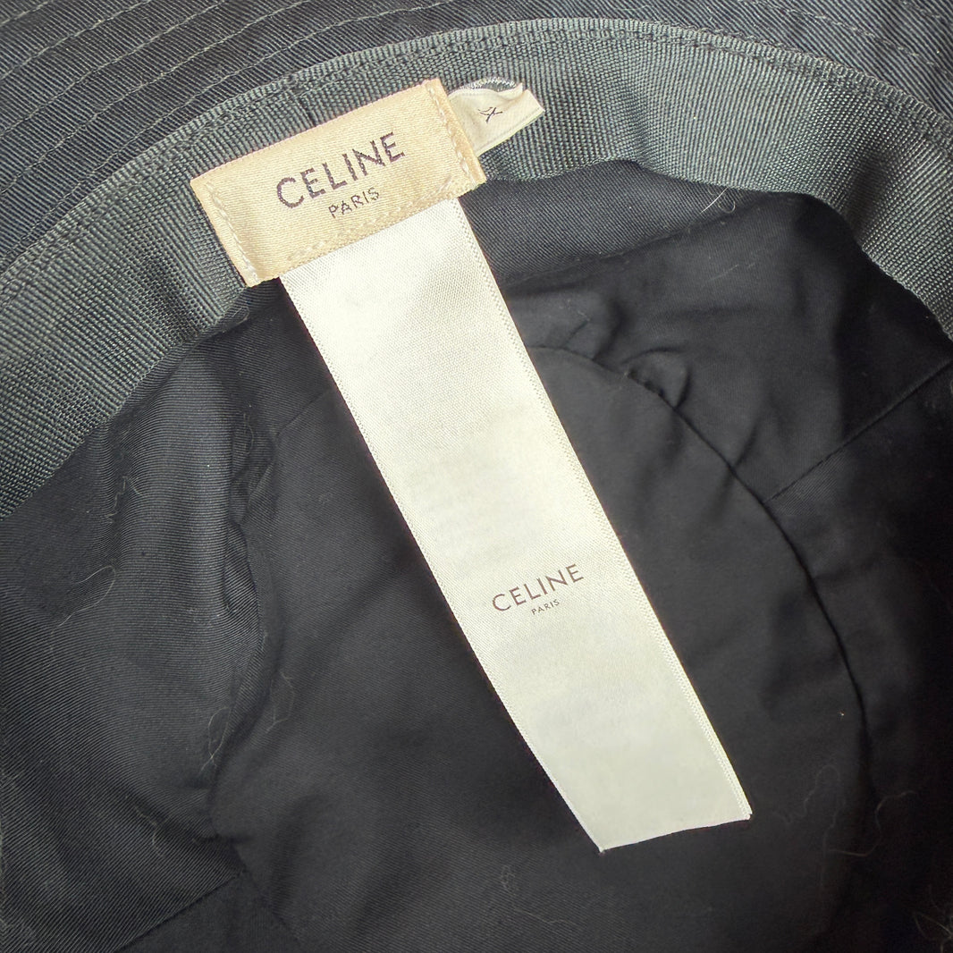 Celine Black Logo Bucket Hat